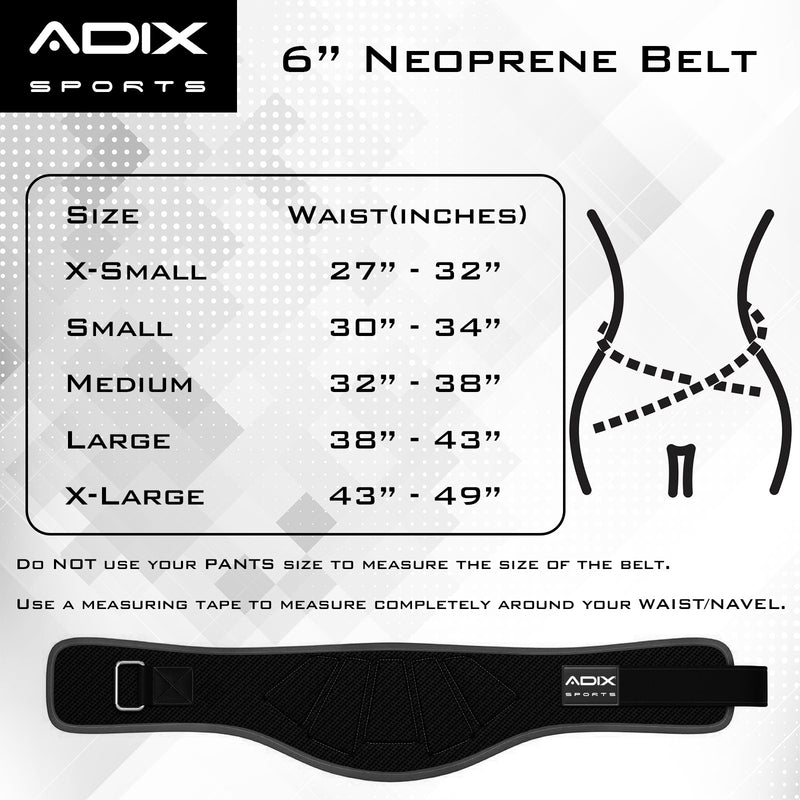 Lifting Belts for Men and Women 6 Inch Nylon Neprene padded Weight Lifting Belt
