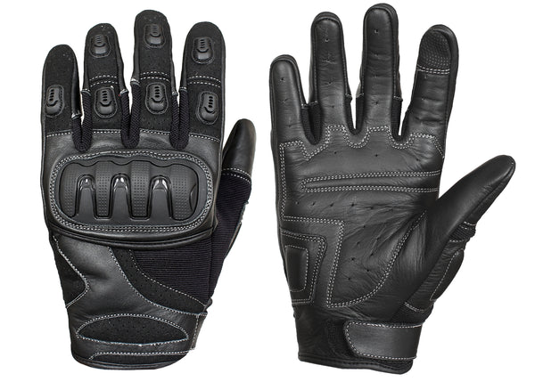 Black - Motorcycle Gloves Hard Knuckle Motorcycle Gloves