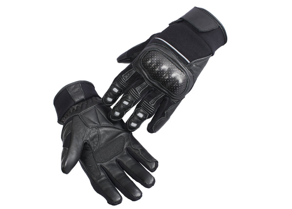 Black - Motor Bike Hard Knuckle Motorcycle Gloves
